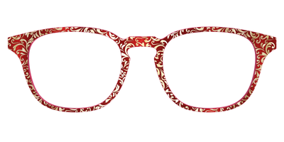 The Crimson Flair Shimmer with Gold Foil - Front Top Thumbnail - Pair Eyewear