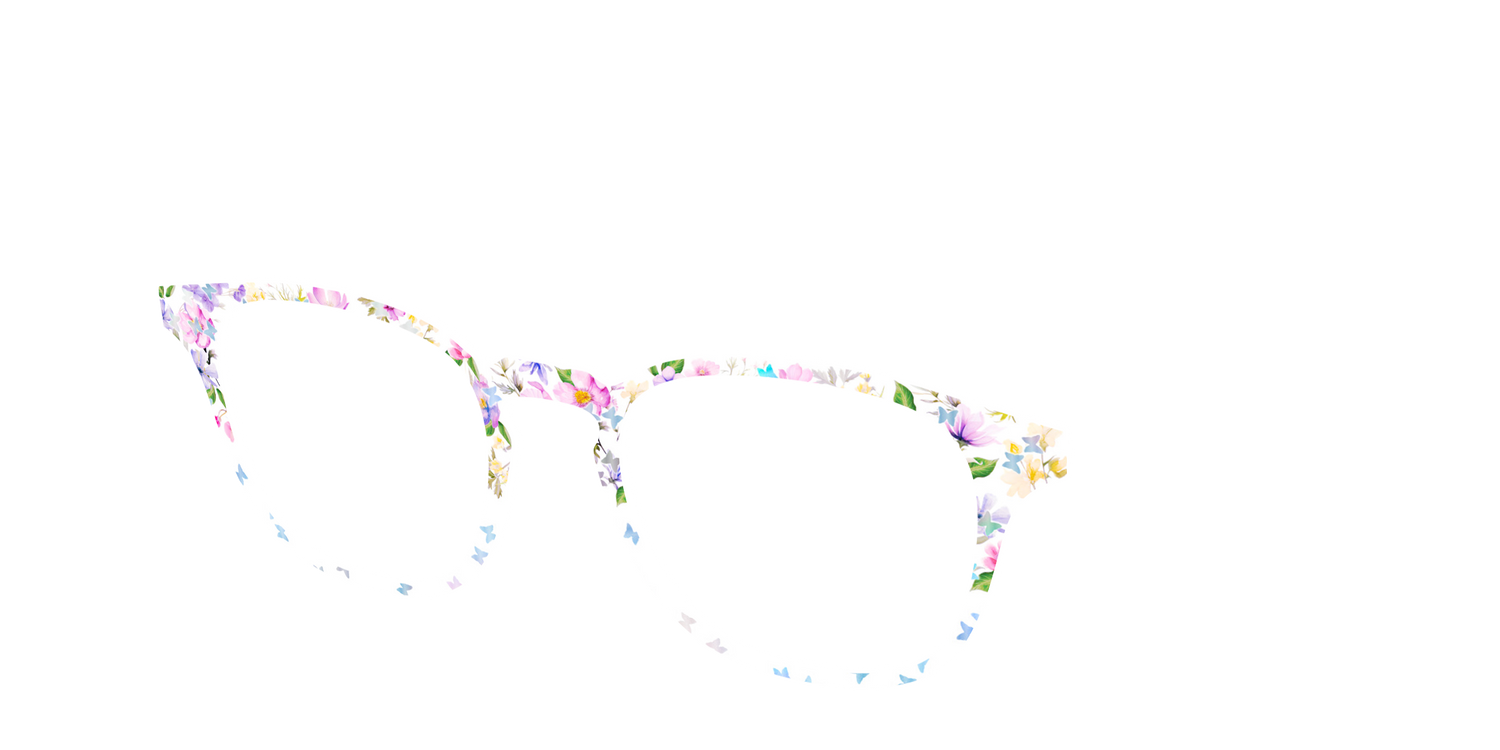The Delicate Flower Crown with Butterfly Glitter - Angle Top Image - Pair Eyewear