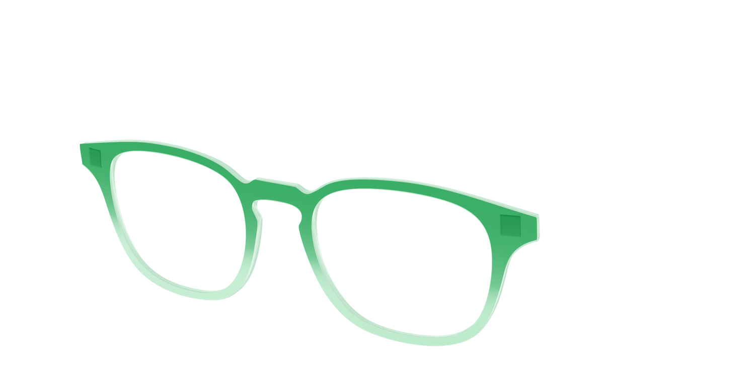 The Fern to Mint Gradient Crystal - Angle Top Image - Pair Eyewear