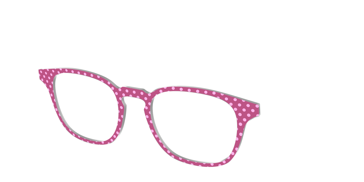 The Fuchsia Polka Dots - Angle Top Image - Pair Eyewear