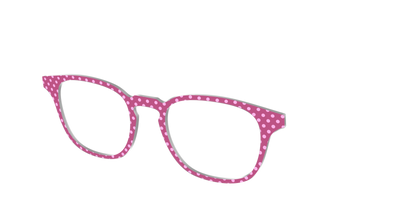 The Fuchsia Polka Dots - Angle Top Thumbnail - Pair Eyewear
