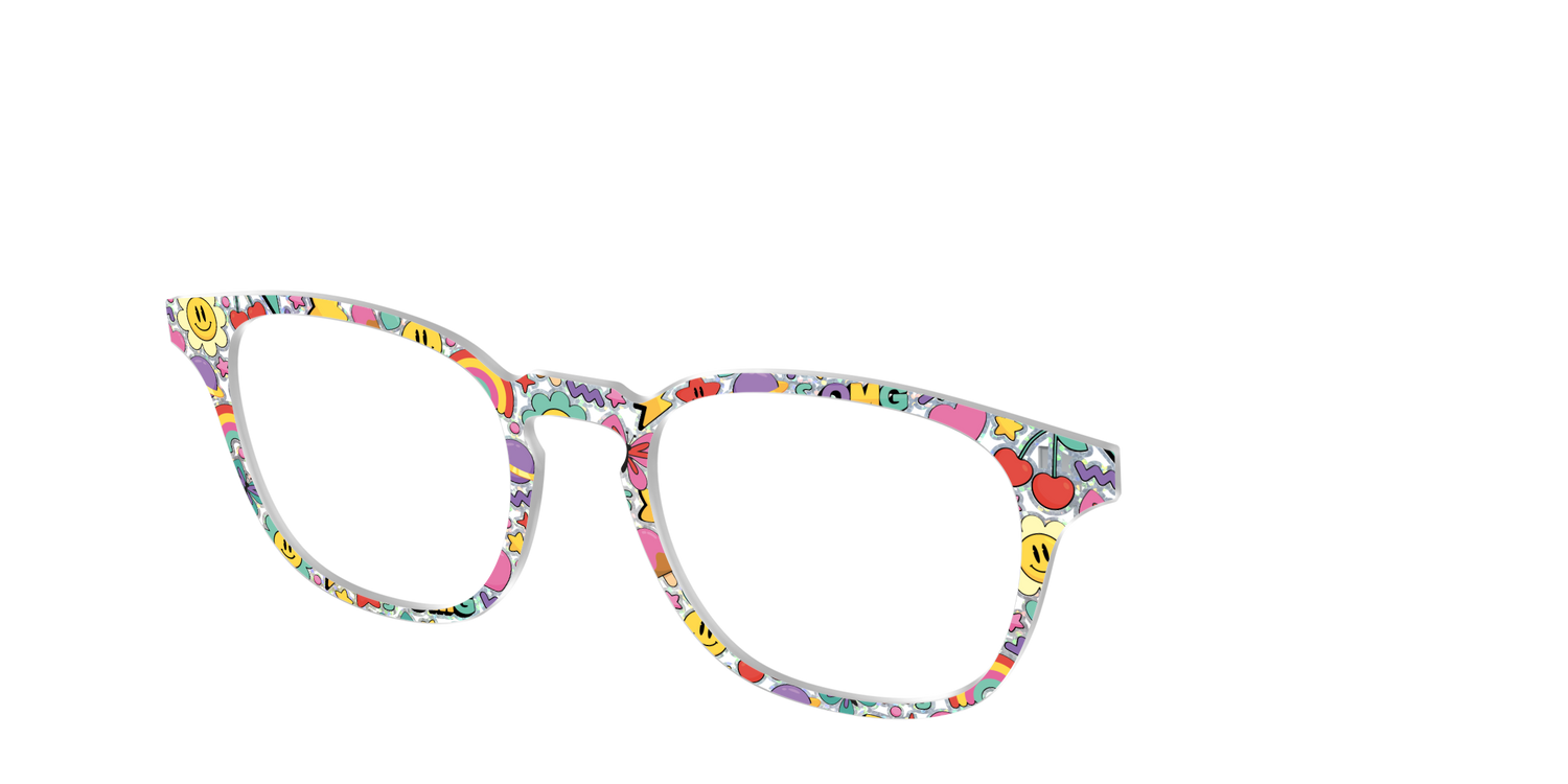 The Funky Foil Stickers - Angle Top Image - Pair Eyewear