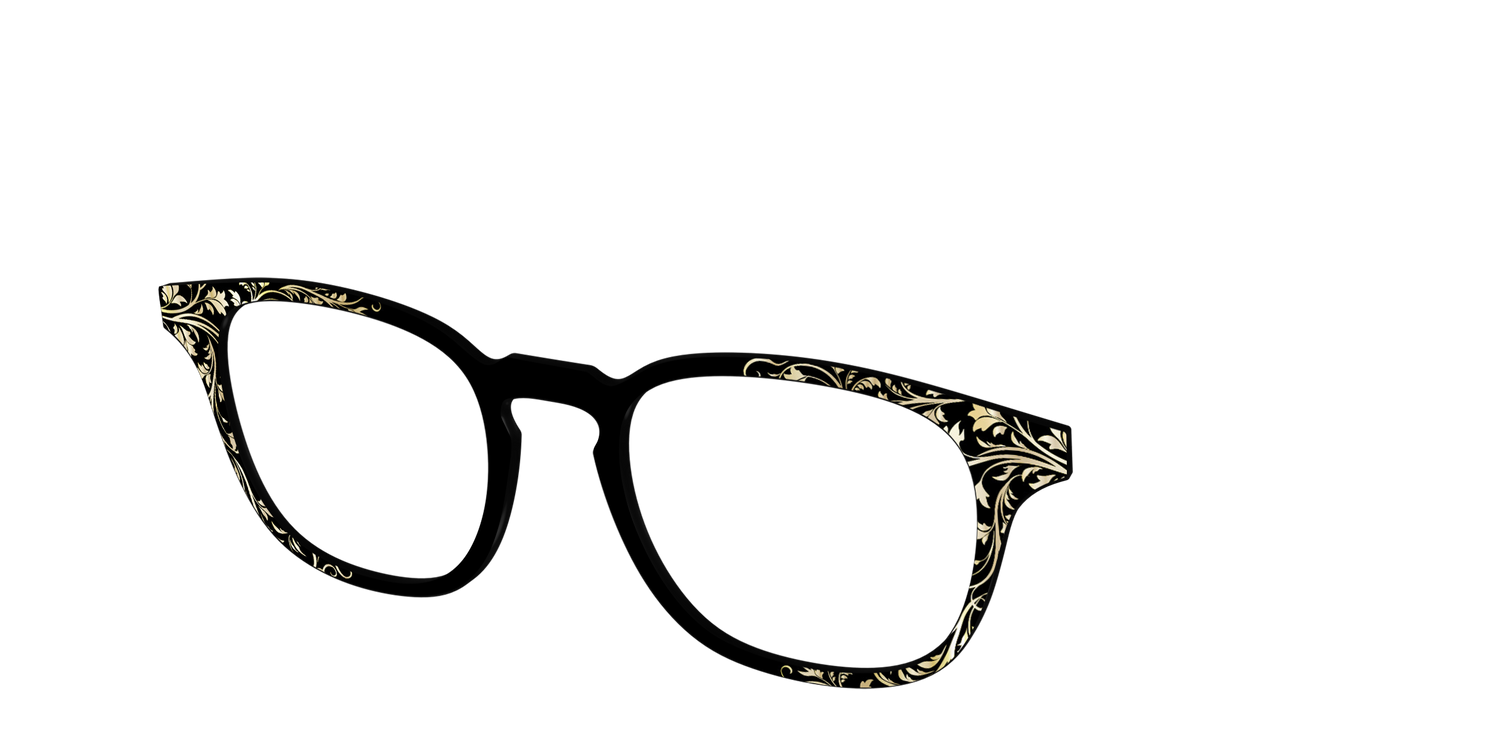 The Gold Foil Vines - Angle Top Image - Pair Eyewear