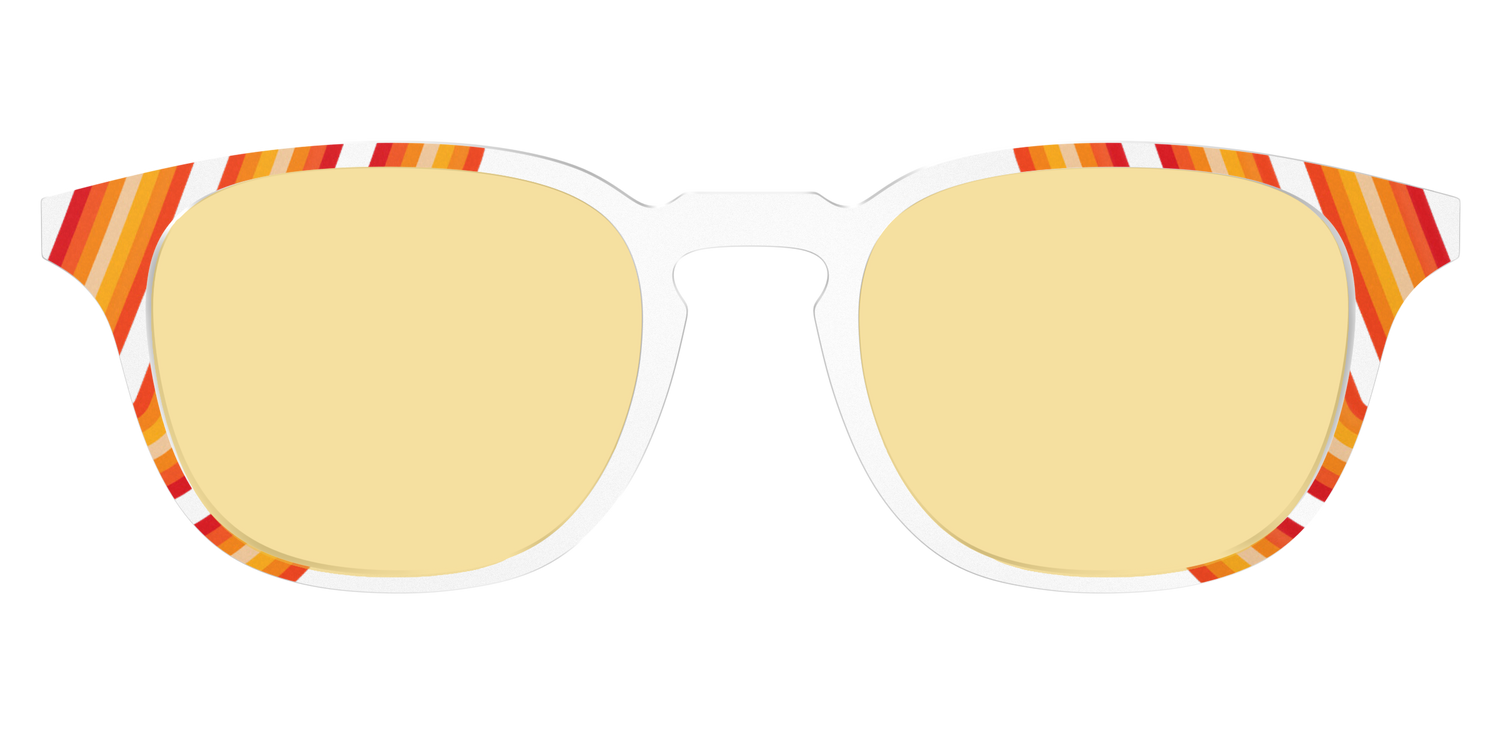 The Groovy Stripes with Citrine Yellow Lens - Front Top Image - Pair Eyewear