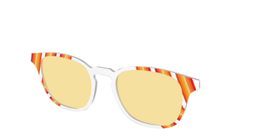 The Groovy Stripes with Citrine Yellow Lens - Angle Top Thumbnail - Pair Eyewear