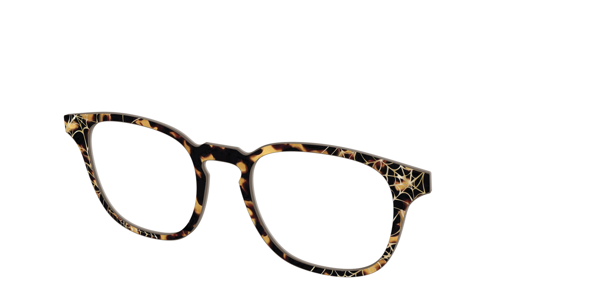 The Haunted Tortoise with Gold Foil Webs - Angle Top Image - Pair Eyewear