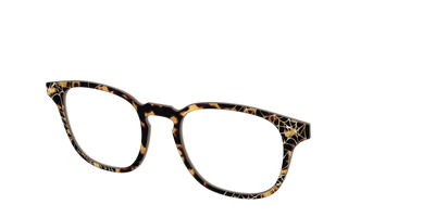 The Haunted Tortoise with Gold Foil Webs - Angle Top Thumbnail - Pair Eyewear