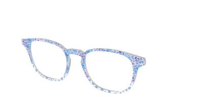 The Hydrangea Confetti Crystal with Gold Foil - Angle Top Thumbnail - Pair Eyewear
