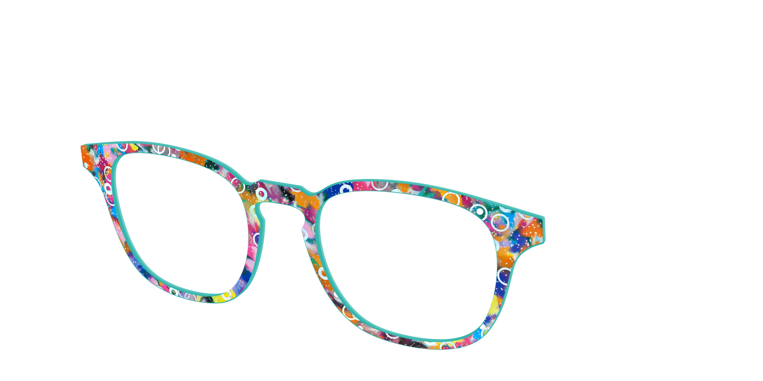 The Imaginative Tortoise with Bubble Glitter - Angle Top Image - Pair Eyewear