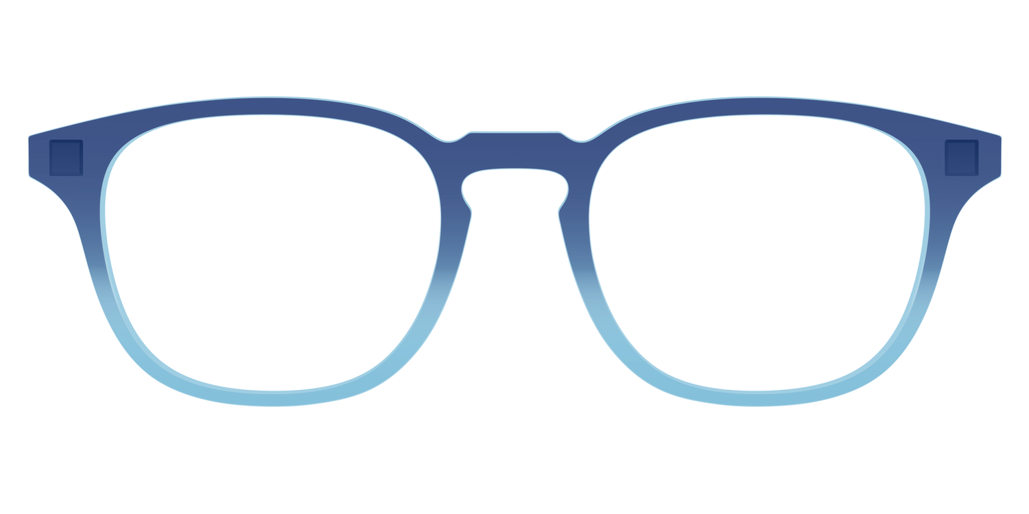 The Indigo to Sky Blue Gradient Crystal - Front Top Image - Pair Eyewear