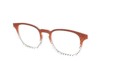 The Inferno Orange Gradient Crystal Polka Dots - Angle Top Thumbnail - Pair Eyewear