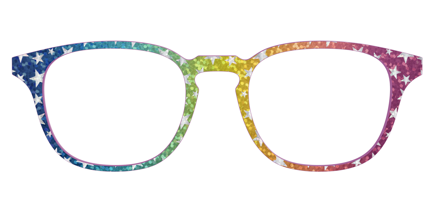 The Iridescent Rainbow Stars - Front Top Image - Pair Eyewear