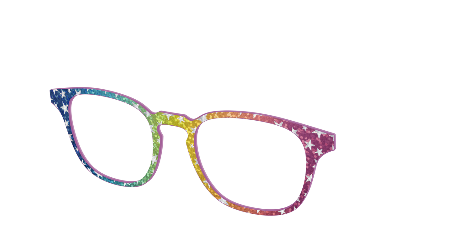 The Iridescent Rainbow Stars - Angle Top Image - Pair Eyewear