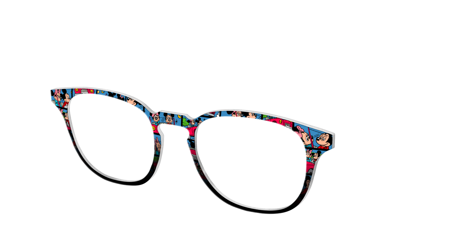 The Mickey & Minnie Comic Split - Angle Top Image - Pair Eyewear