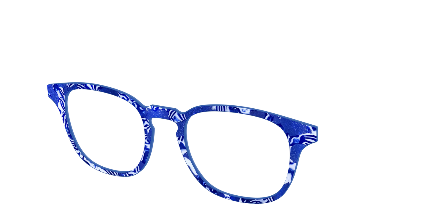 The Navy Shimmer Mosaic - Angle Top Image - Pair Eyewear