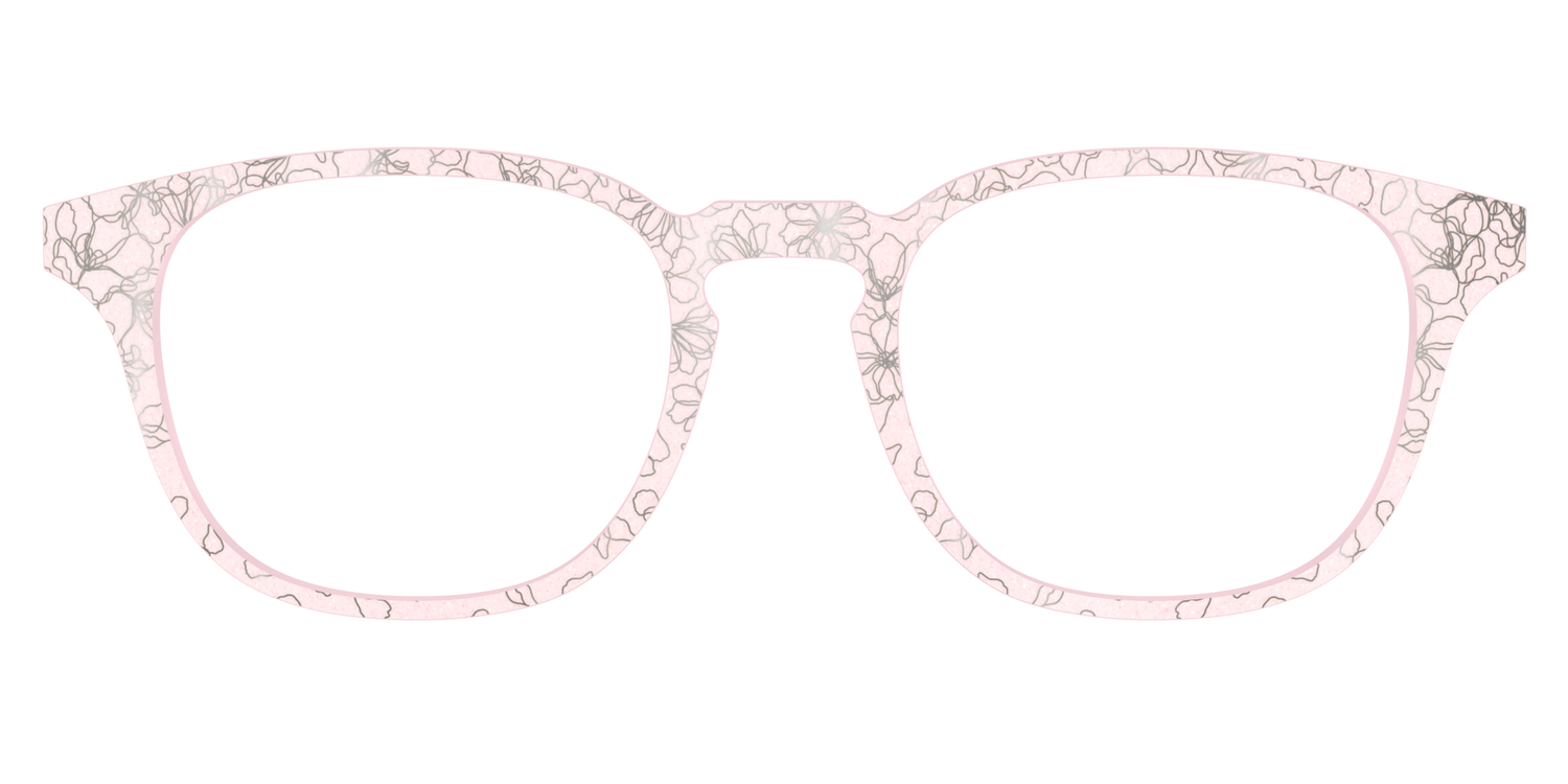 The Pink Shimmer Petals with Silver Foil - Front Top Image - Pair Eyewear