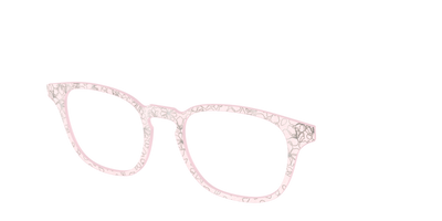 The Pink Shimmer Petals with Silver Foil - Angle Top Thumbnail - Pair Eyewear