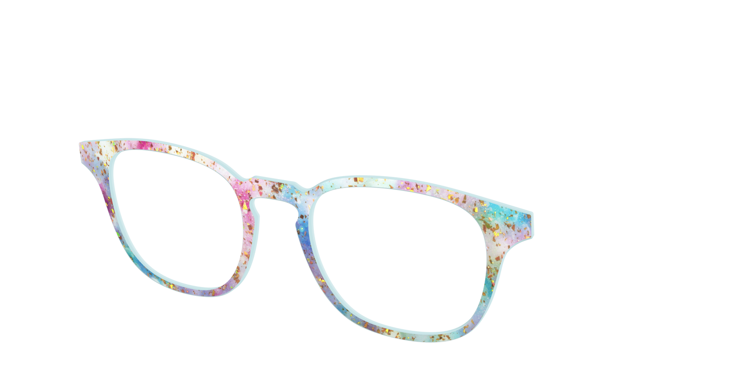The Pixie Bokeh with Gold Flakes - Angle Top Image - Pair Eyewear