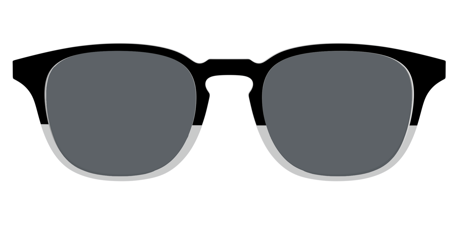 The Polarized Black to Gray Crystal Split Sun Top - Front Top Image - Pair Eyewear