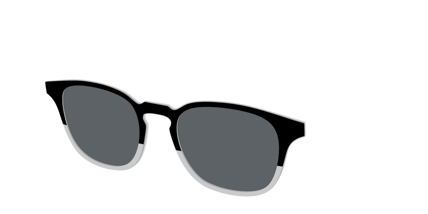 The Polarized Black to Gray Crystal Split Sun Top - Angle Top Image - Pair Eyewear