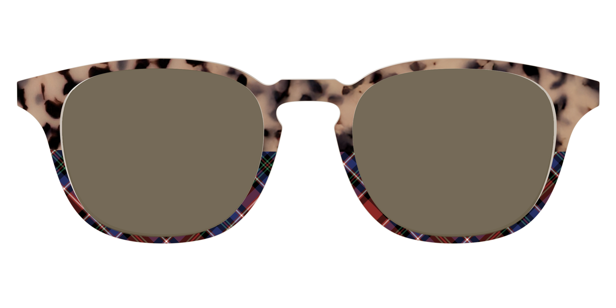 The Polarized Cookie Dough Tortoise & Plaid Split Sun Top - Front Top Image - Pair Eyewear