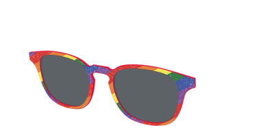 The Polarized Traditional Pride Flag Glitter Sun Top - Angle Top Thumbnail - Pair Eyewear