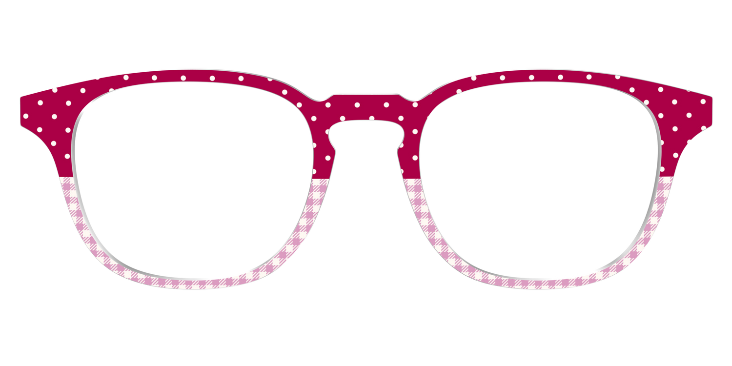 The Raspberry Pin Dot Split - Front Top Image - Pair Eyewear