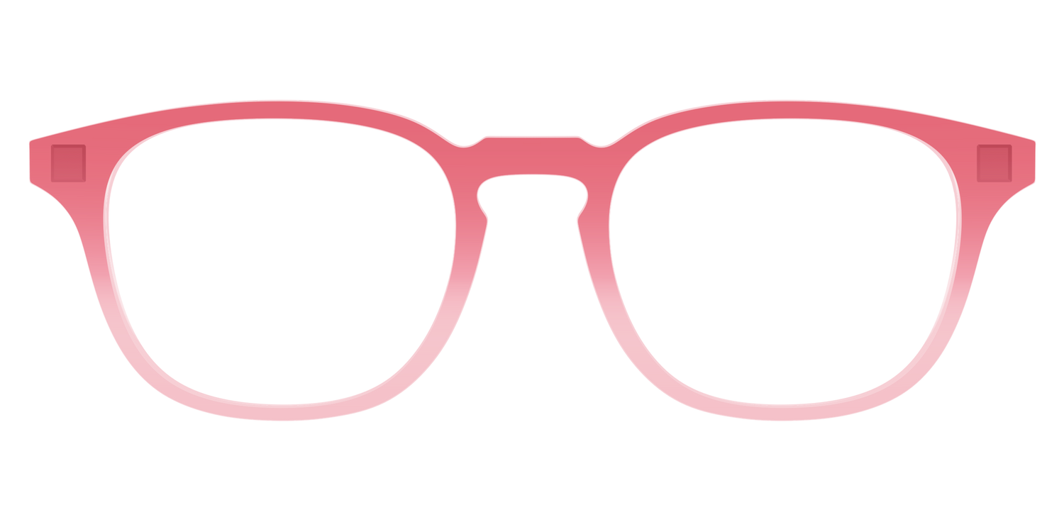 The Red to Coral Gradient Crystal - Front Top Image - Pair Eyewear