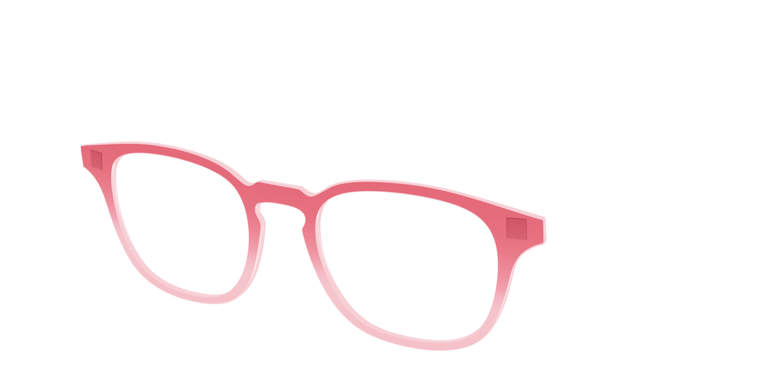 The Red to Coral Gradient Crystal - Angle Top Image - Pair Eyewear