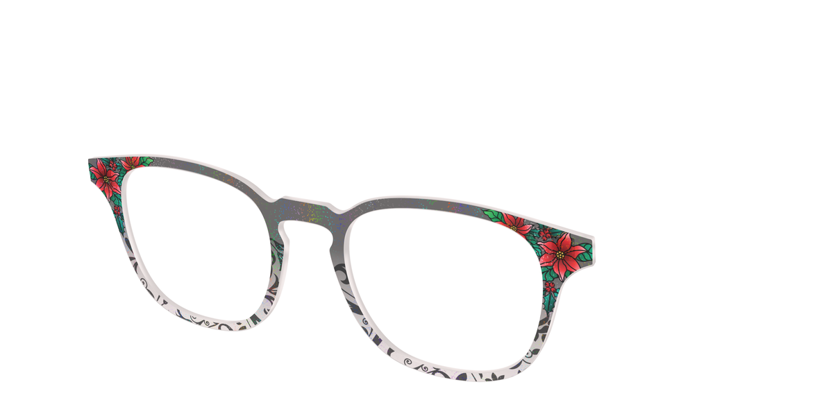 The Romantic Poinsettia Holographic Crystal - Angle Top Image - Pair Eyewear