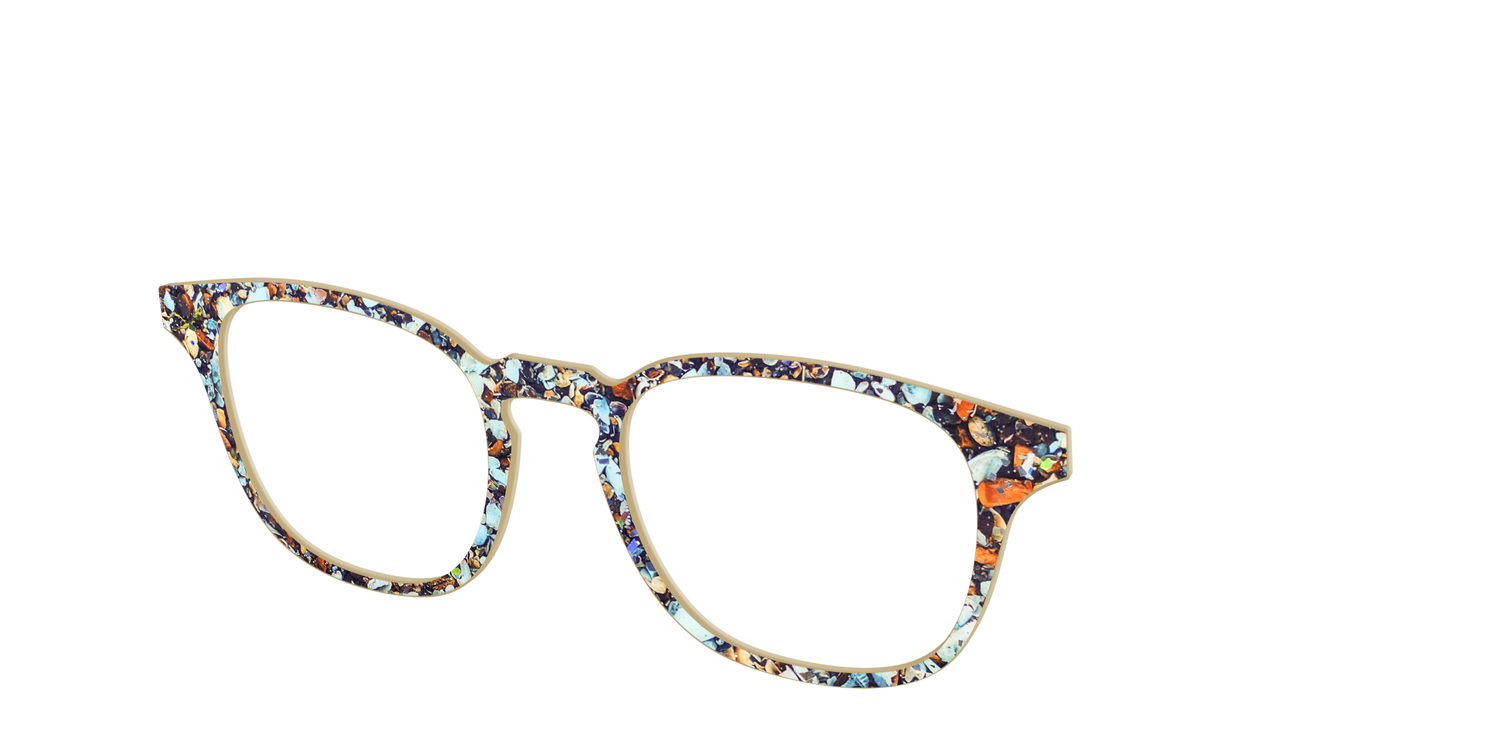 The Seashell Tortoise with Holographic Glitter - Angle Top Image - Pair Eyewear
