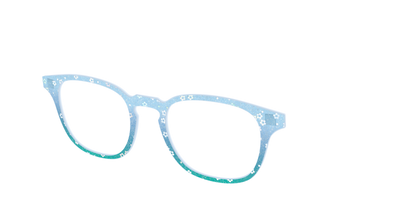 The Sky Blue Crystal with Daisy Glitter - Angle Top Thumbnail - Pair Eyewear
