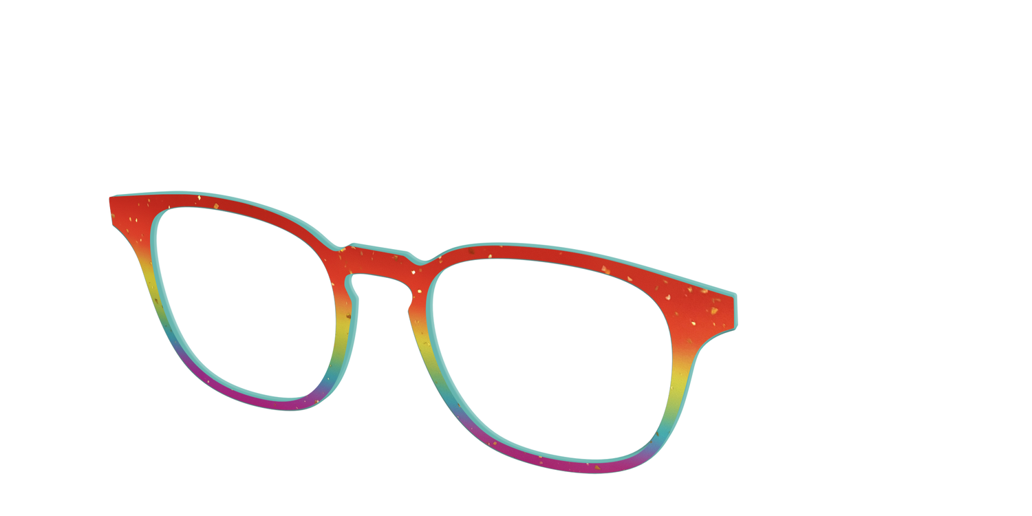The Spectrum Gradient with Gold Flakes - Angle Top Image - Pair Eyewear