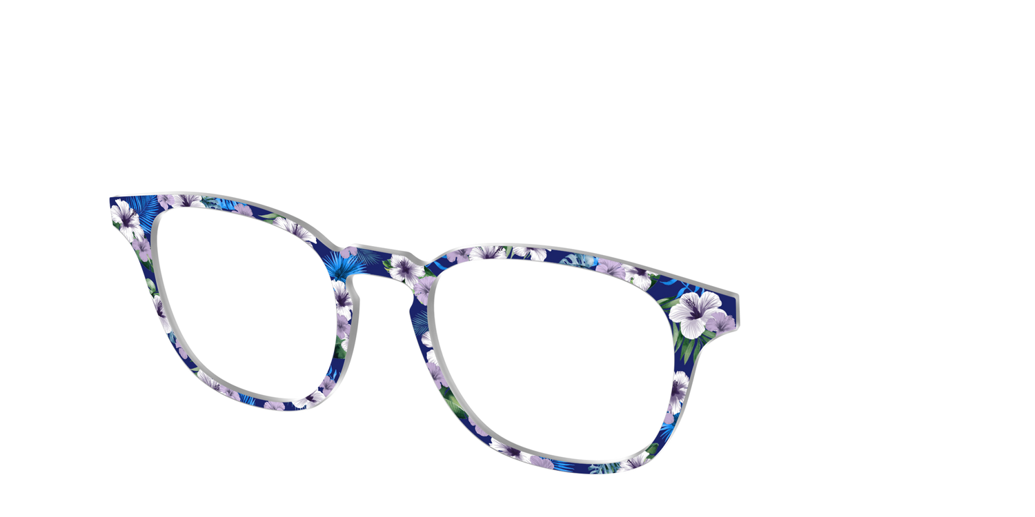 The Tropical Blue Blossoms - Angle Top Image - Pair Eyewear