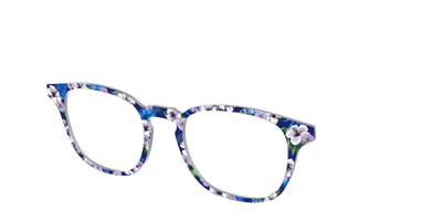 The Tropical Blue Blossoms - Angle Top Thumbnail - Pair Eyewear