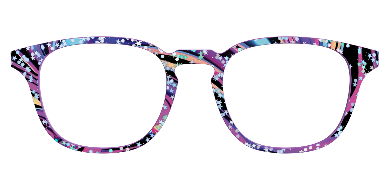 The Vaporwave Marble with Star Glitter - Front Top Image - Pair Eyewear