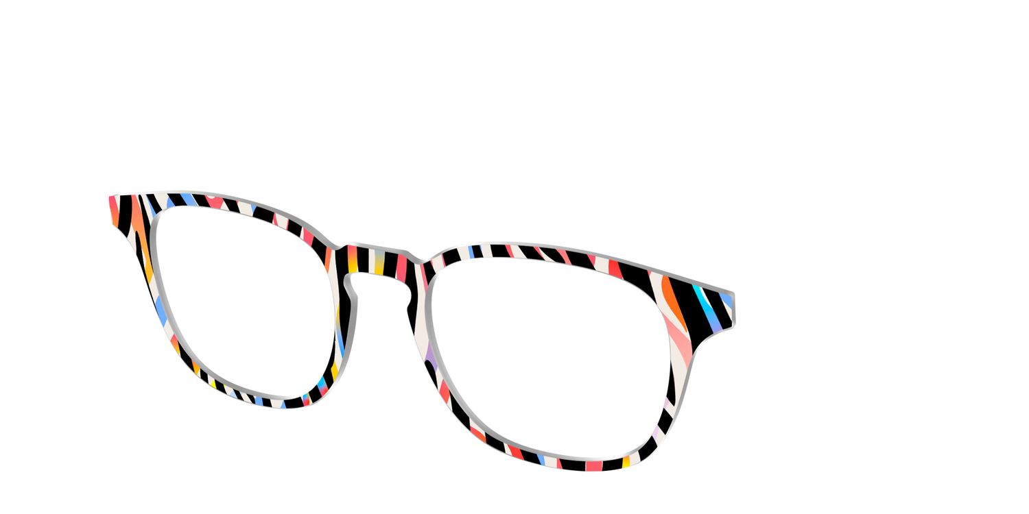 The Vivid Zebra Stripes - Angle Top Image - Pair Eyewear