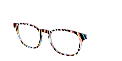 The Vivid Zebra Stripes - Angle Top Thumbnail - Pair Eyewear