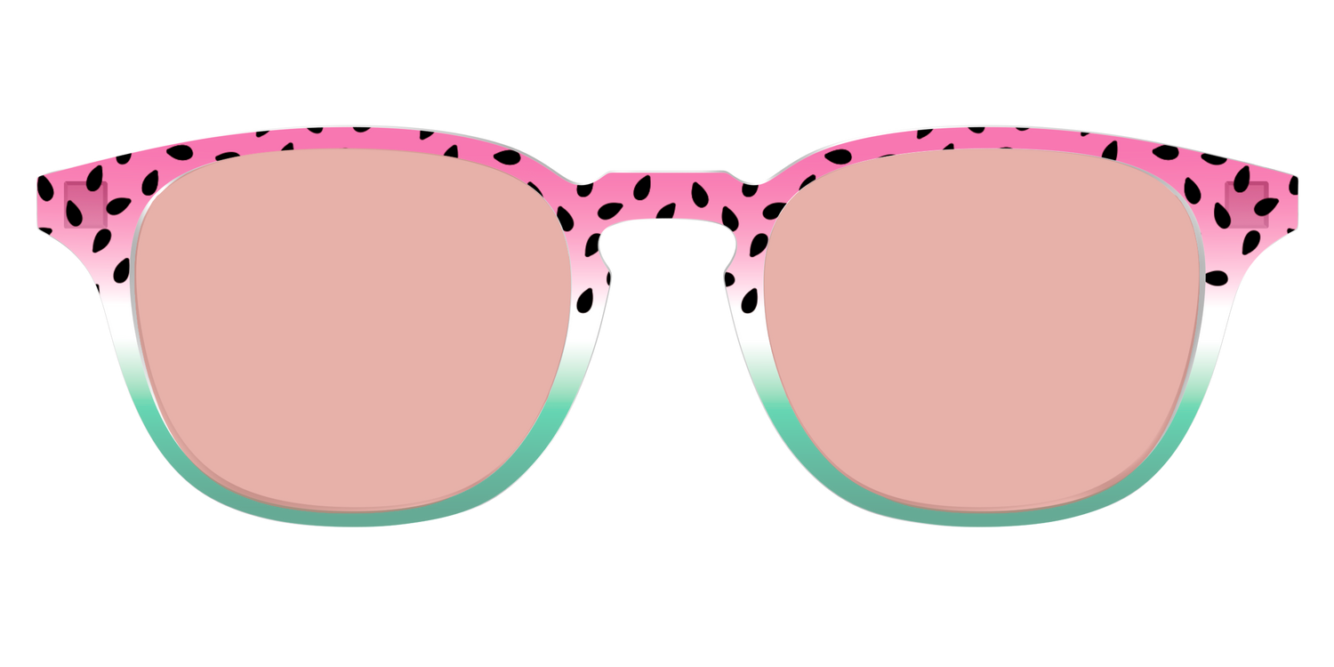 The Watermelon Crystal with Coral Pink Lens - Front Top Image - Pair Eyewear