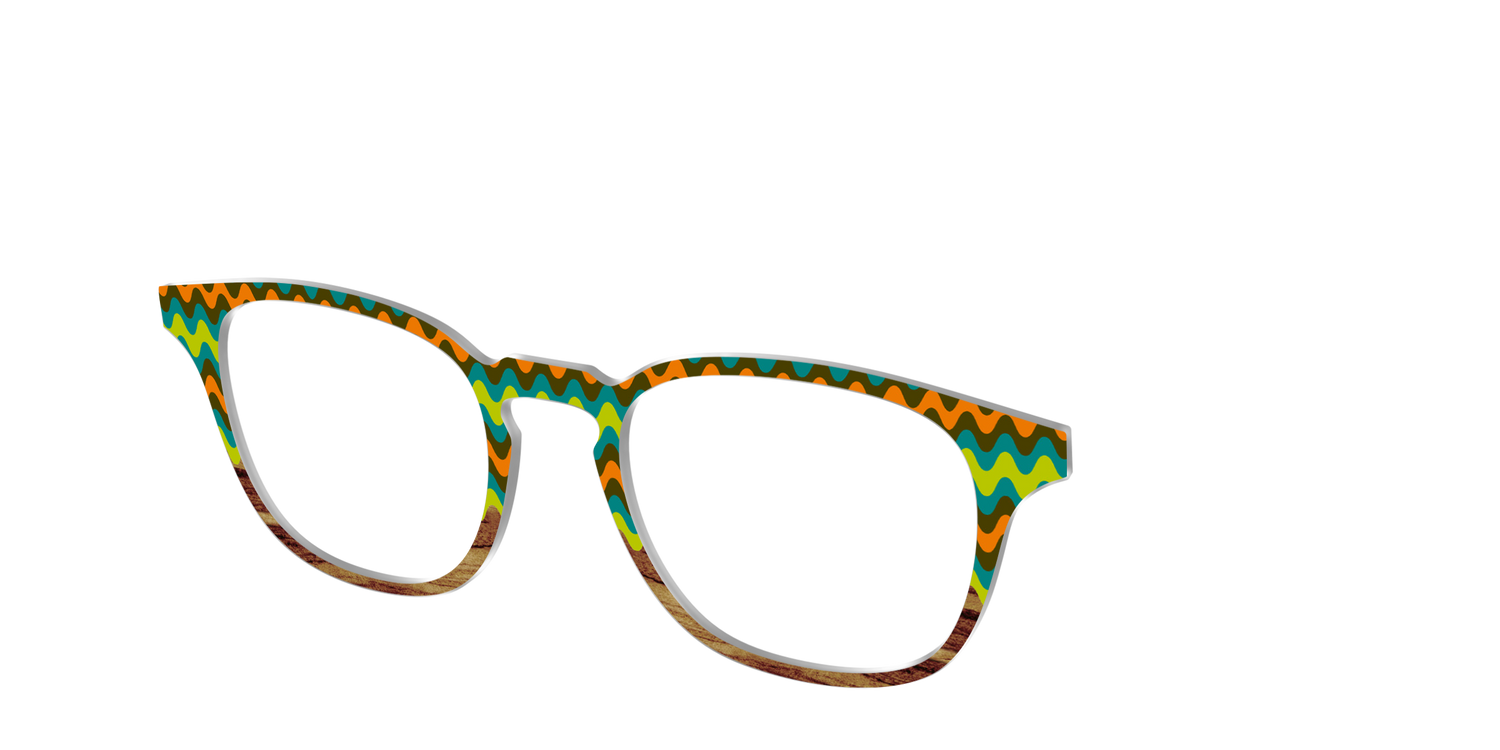 The Woodgrain Waves - Angle Top Image - Pair Eyewear