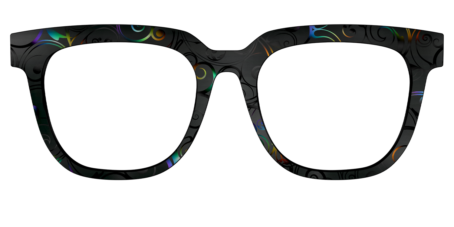 The Black Holographic Scrolls - Front Top Image - Pair Eyewear