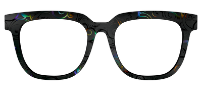 The Black Holographic Scrolls - Front Top Thumbnail - Pair Eyewear