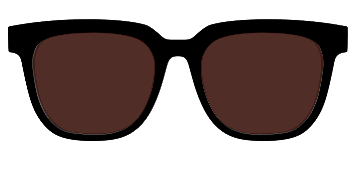 The Black with Brown Golf Lens - Front Top Image - Pair Eyewear