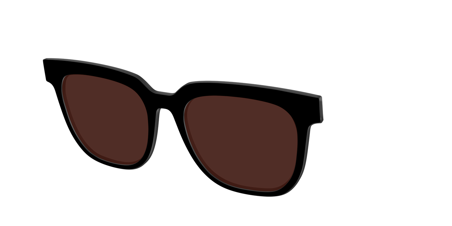 The Black with Brown Golf Lens - Angle Top Image - Pair Eyewear