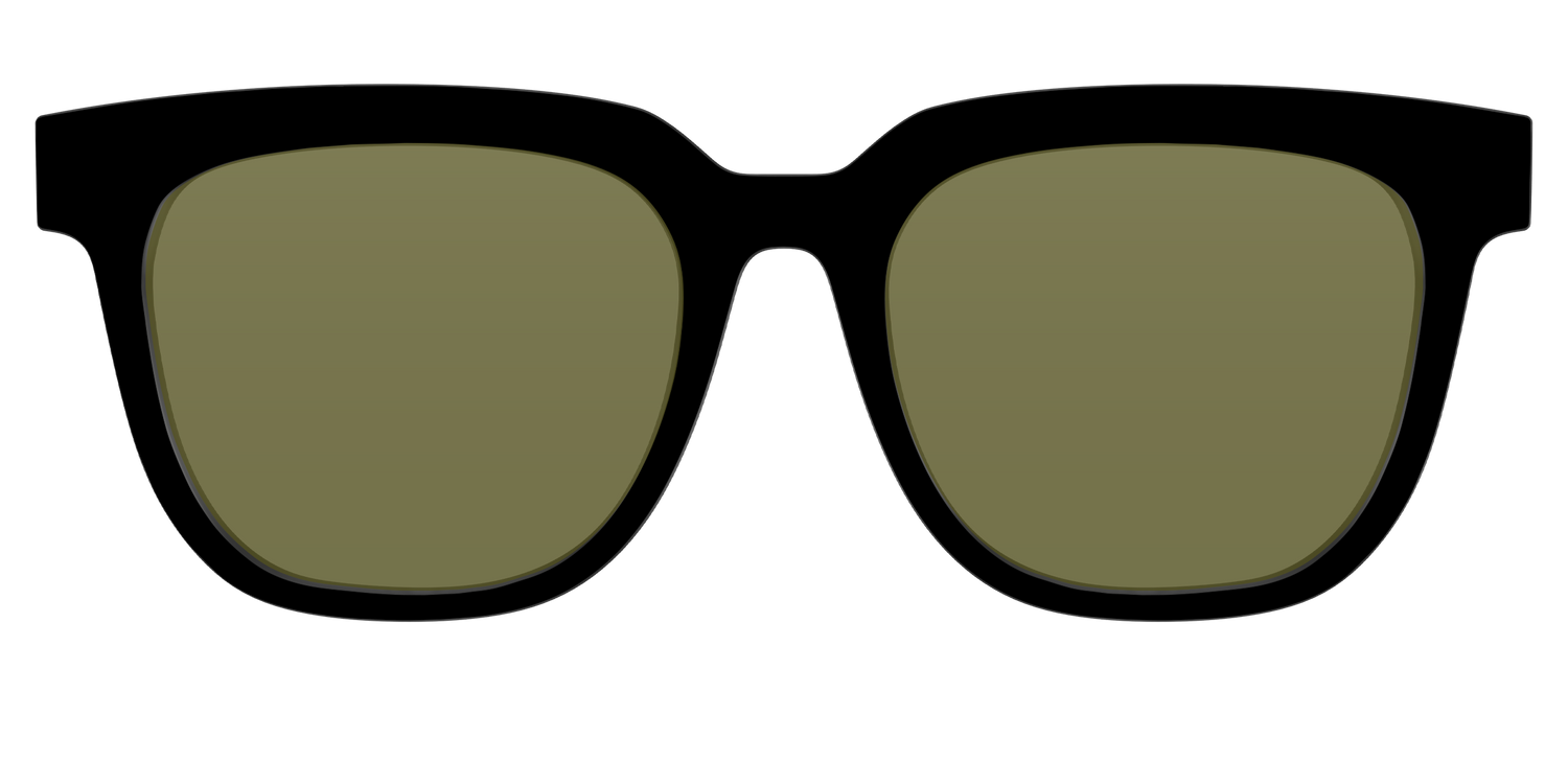 The Black with Green Racquet Sport Lens - Front Top Image - Pair Eyewear