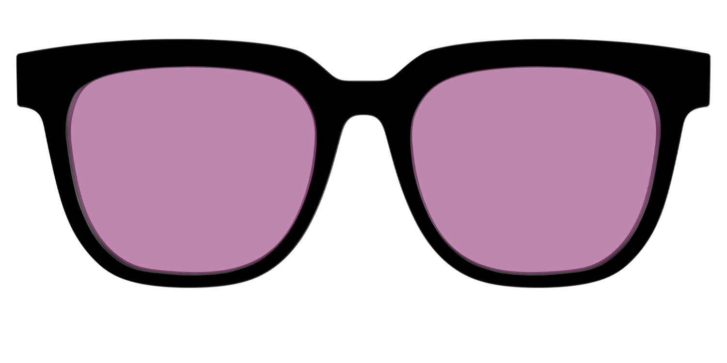 The Black with Pink Racquet Sport Lens - Front Top Image - Pair Eyewear