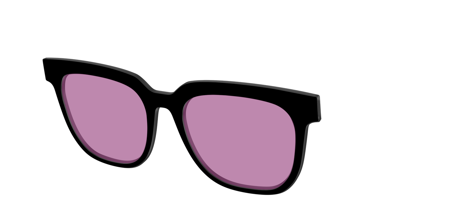 The Black with Pink Racquet Sport Lens - Angle Top Image - Pair Eyewear