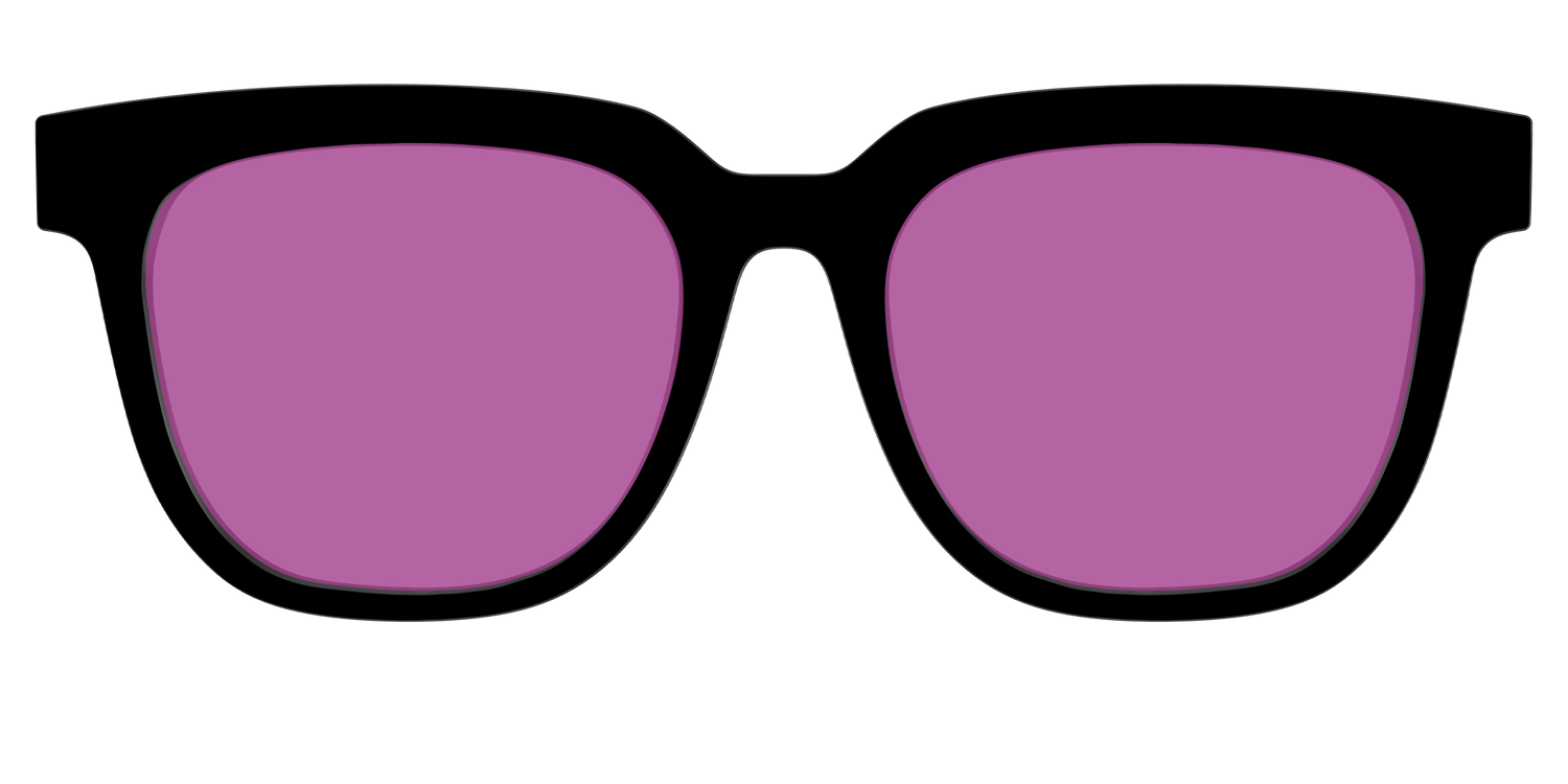 The Black with Violet Golf Lens - Front Top Image - Pair Eyewear