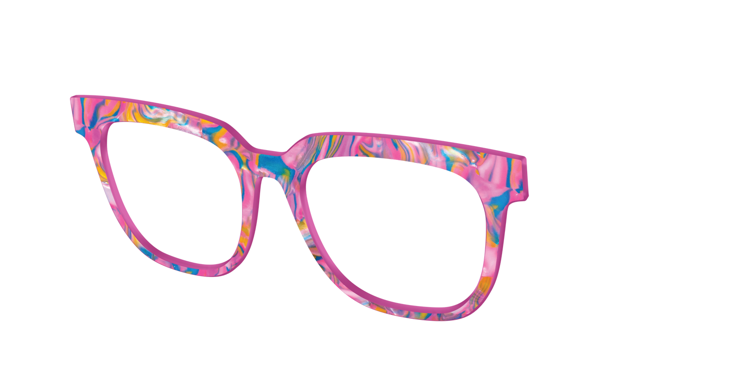 The Bubble Gum Pearl Marble - Angle Top Image - Pair Eyewear