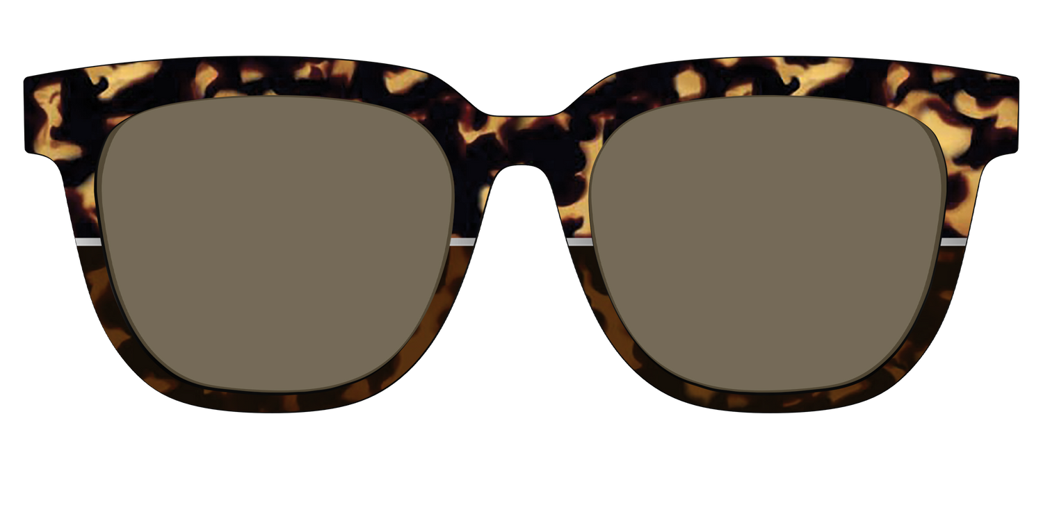 The Polarized Chic Tortoise Split Sun Top - Front Top Image - Pair Eyewear